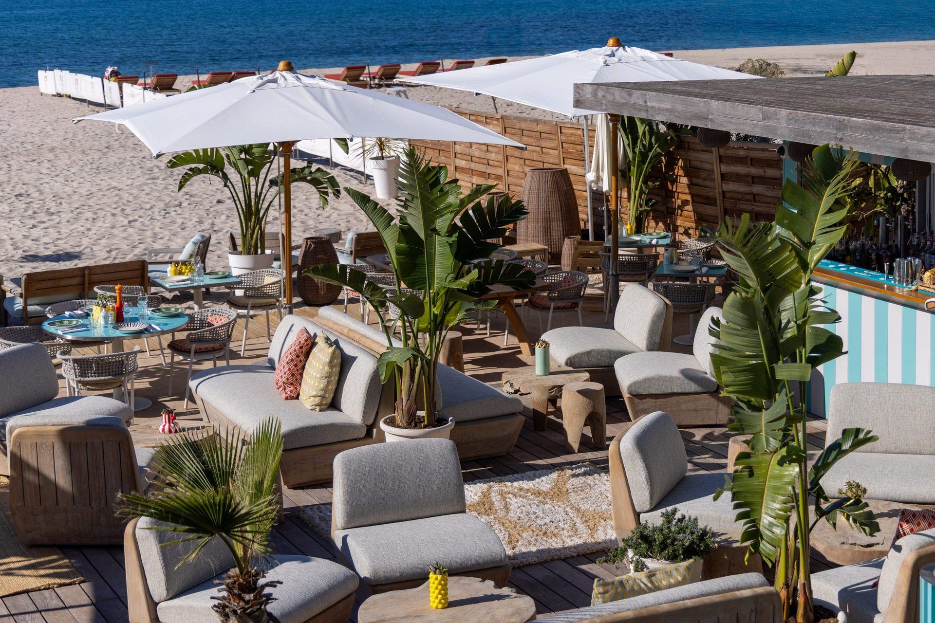 Panorama beach club vue aérienne